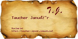 Taucher Január névjegykártya